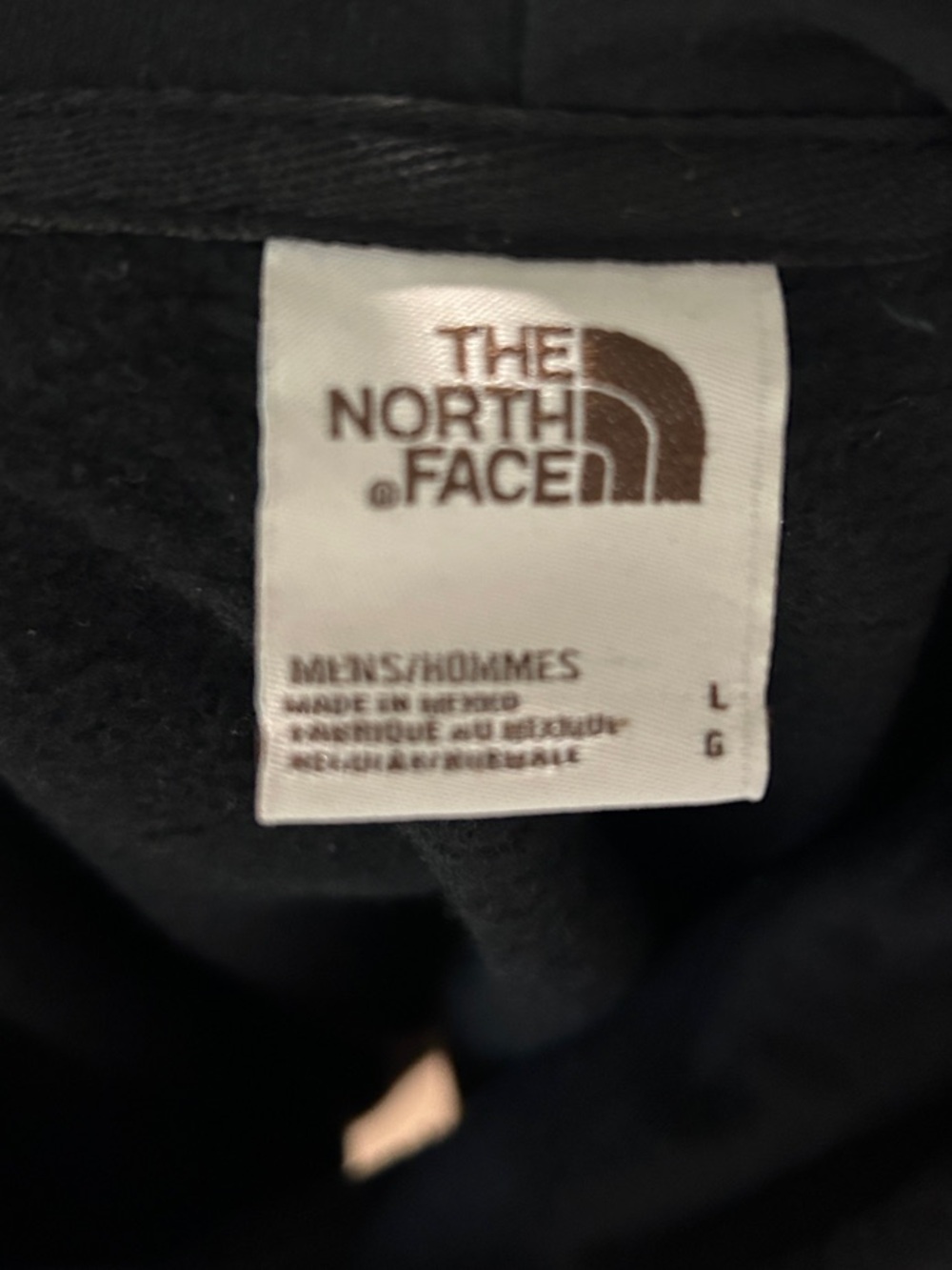 The North Face Black Hoodie with White Drawcords - Picture 3 of 3
